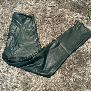 Express M size pleather forest green high rise pants